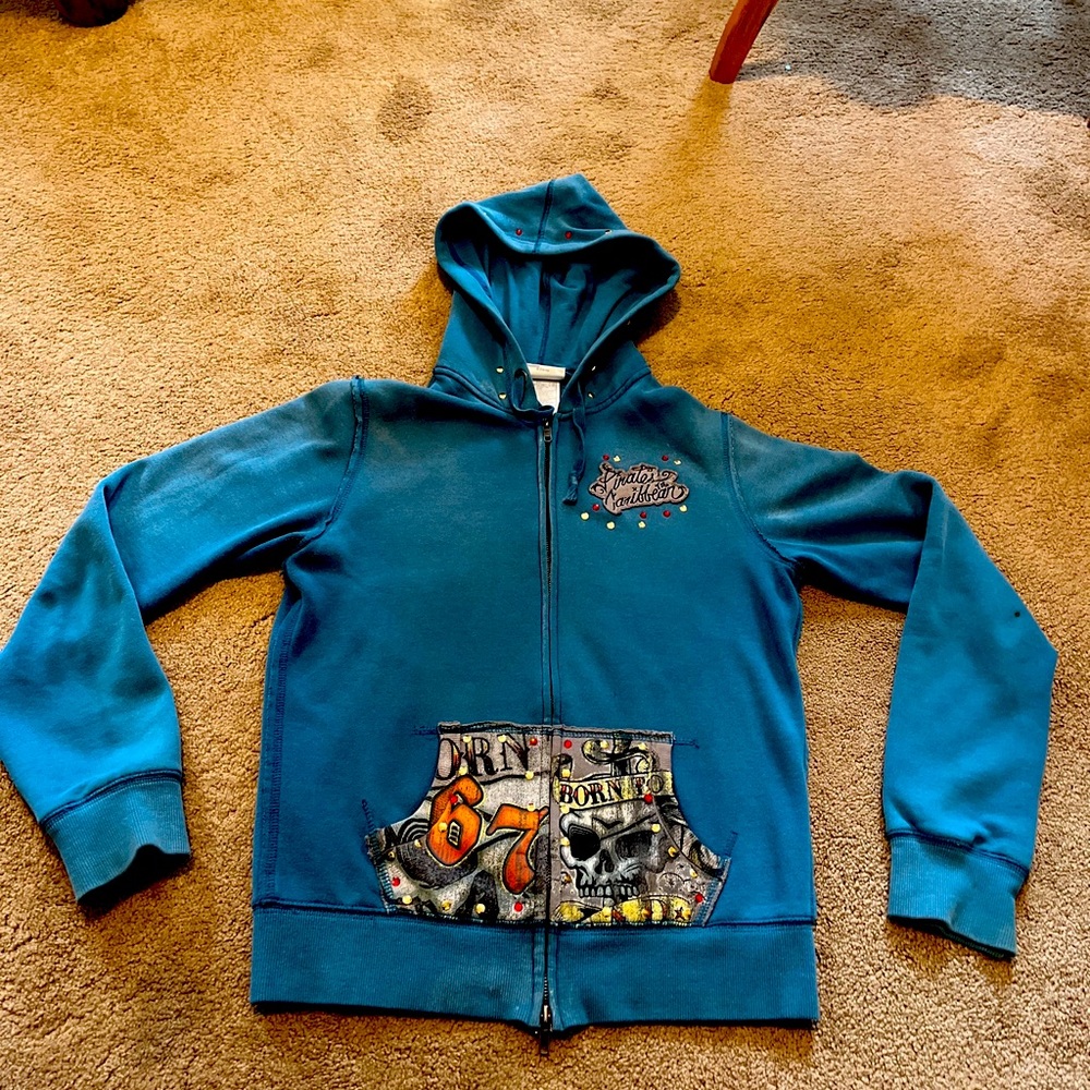 Walt Disney Pirates of the Caribbean “Born to be Bad” zipper hoodie- sz M
